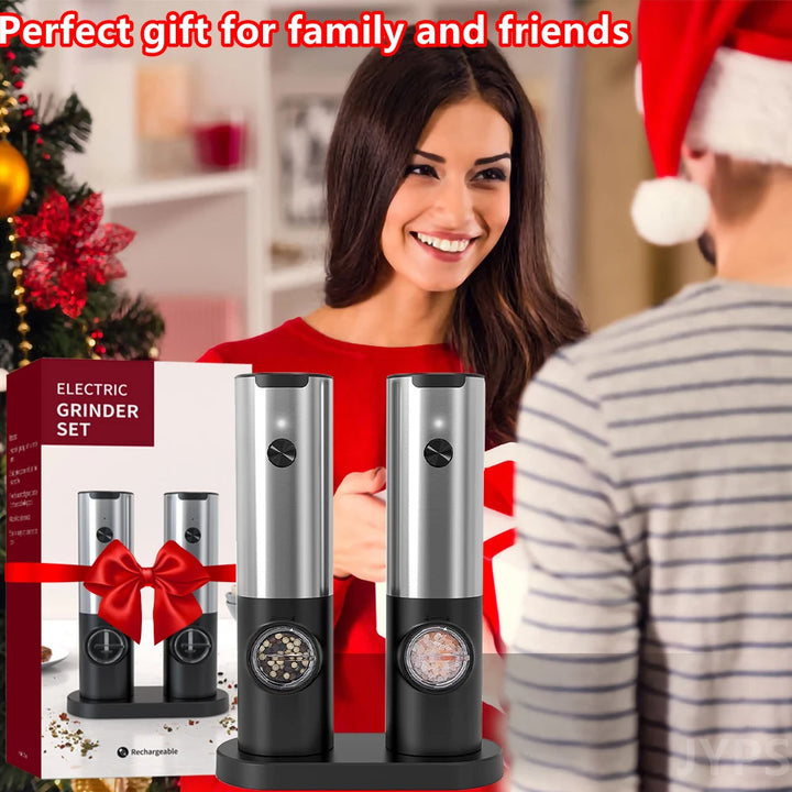 Electric pepper and salt grinder, stainless steel, rechargeable