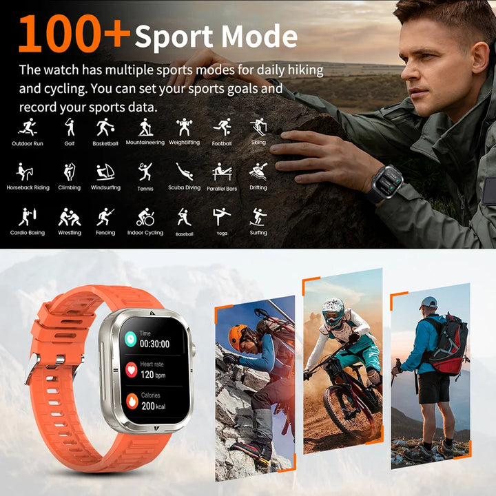 Military Smart Watch, Original, 5ATM, compative with Xiaomi, Huawei, Android, New, 2024